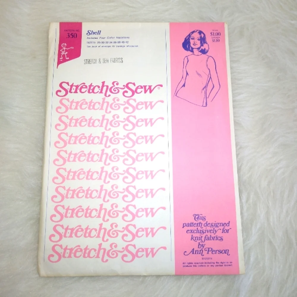 STRETCH & SEW Misses' Shell W/4 collar variations, Bust 28-30-32-34-36-38-40